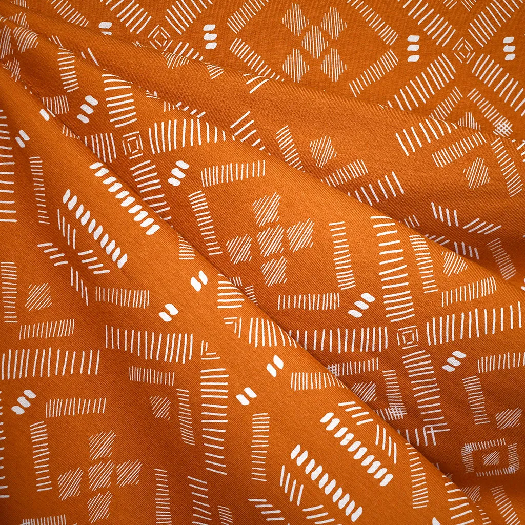 See You at Six Pattern Stripes Geometric French Terry Autumnal Brown SY