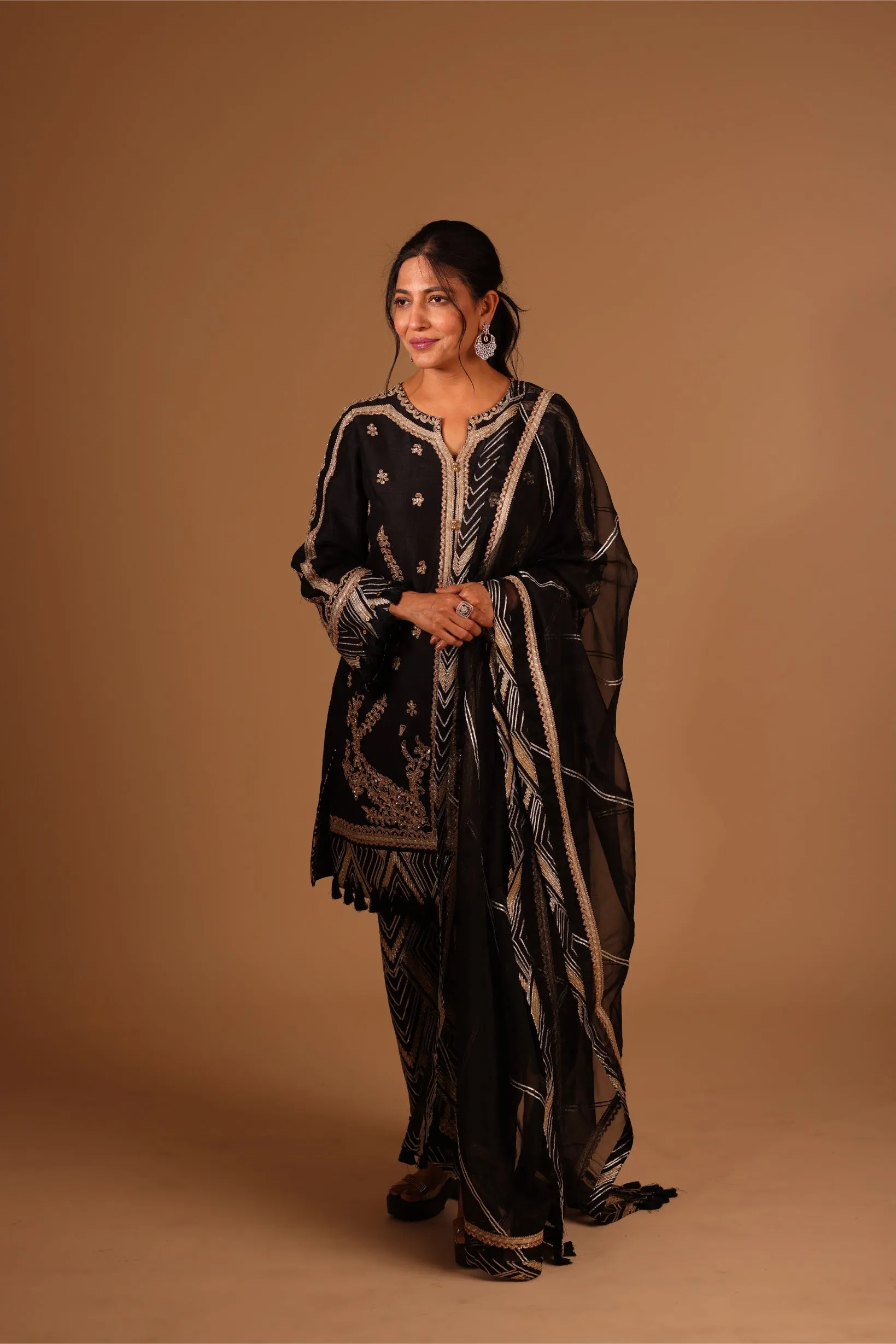 Silk Dori Work Suit with a Dupatta