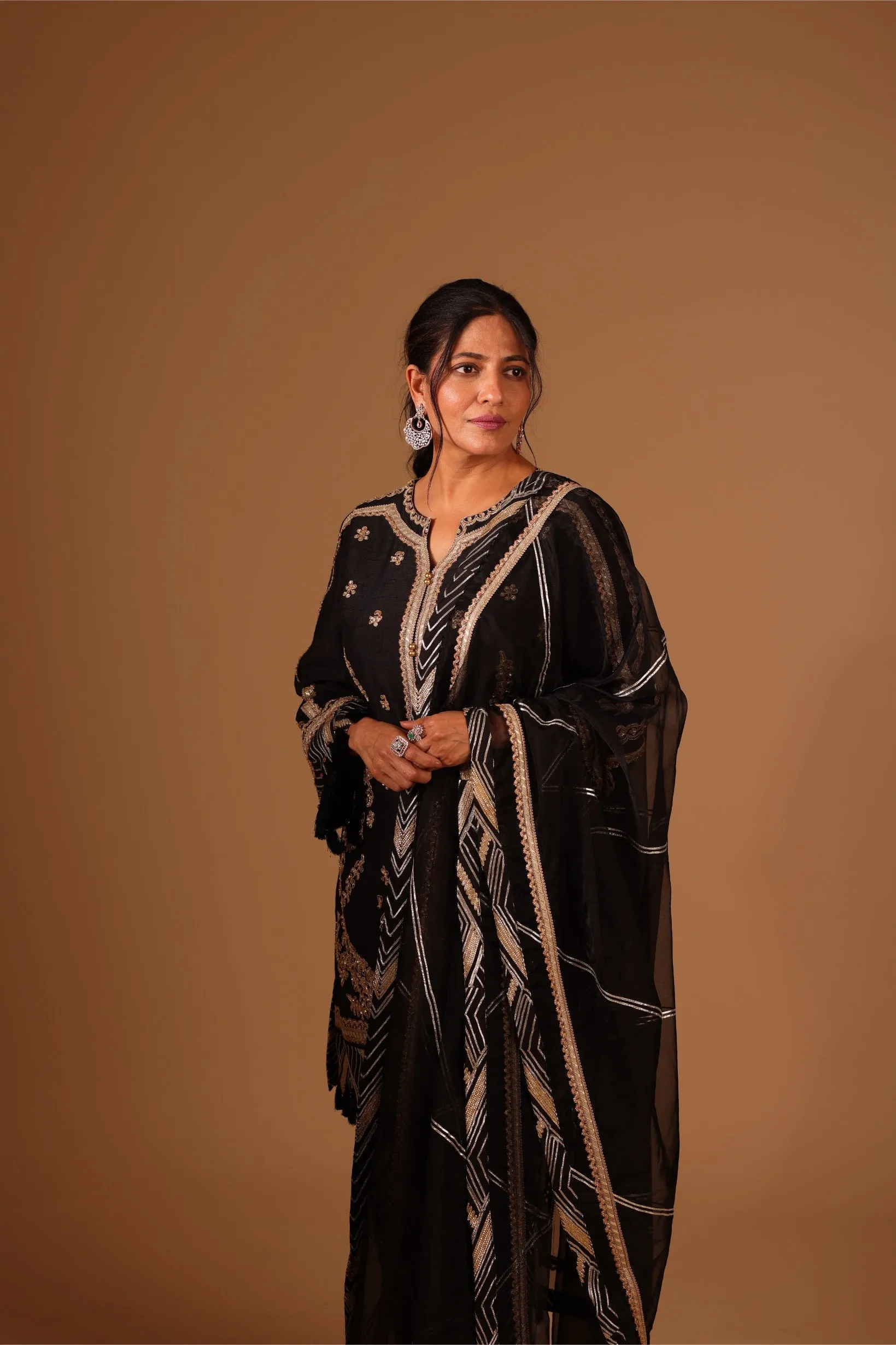 Silk Dori Work Suit with a Dupatta