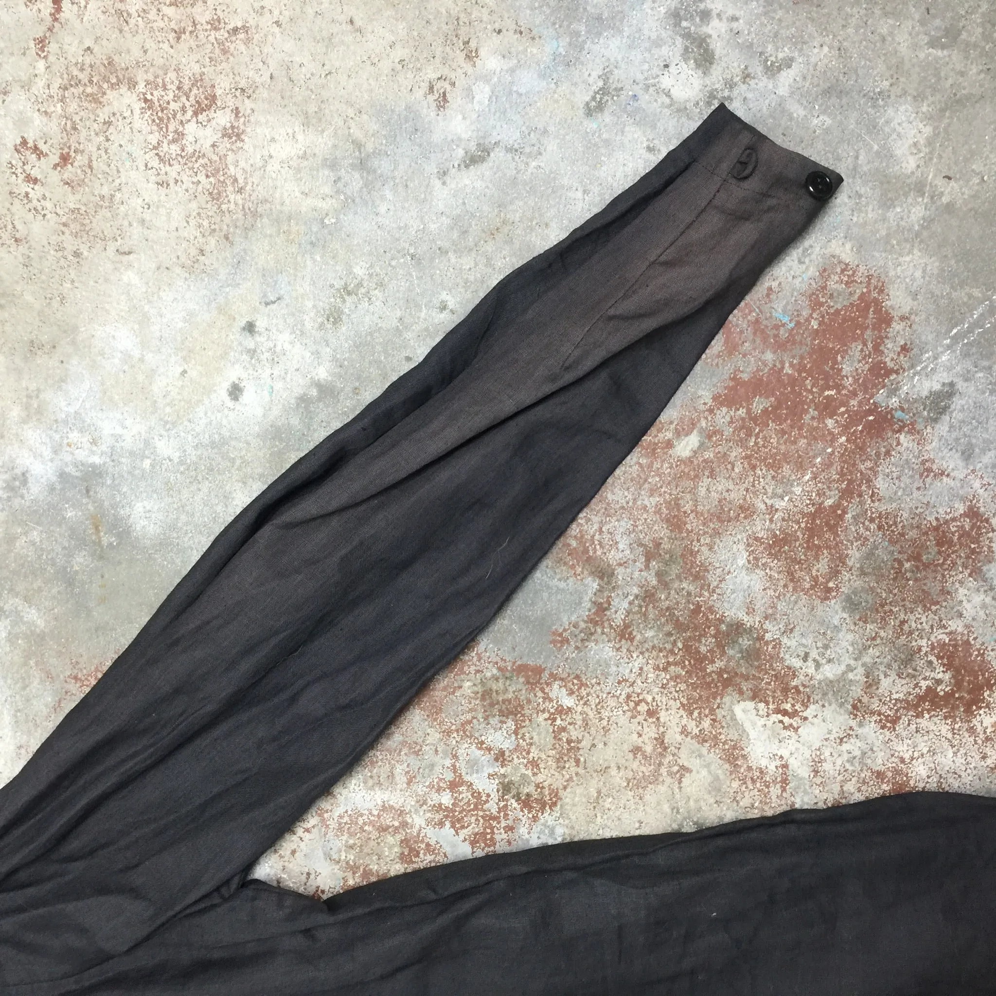 Vintage 80s | RALPH LAUREN Black Linen Blouse Top | Size 4